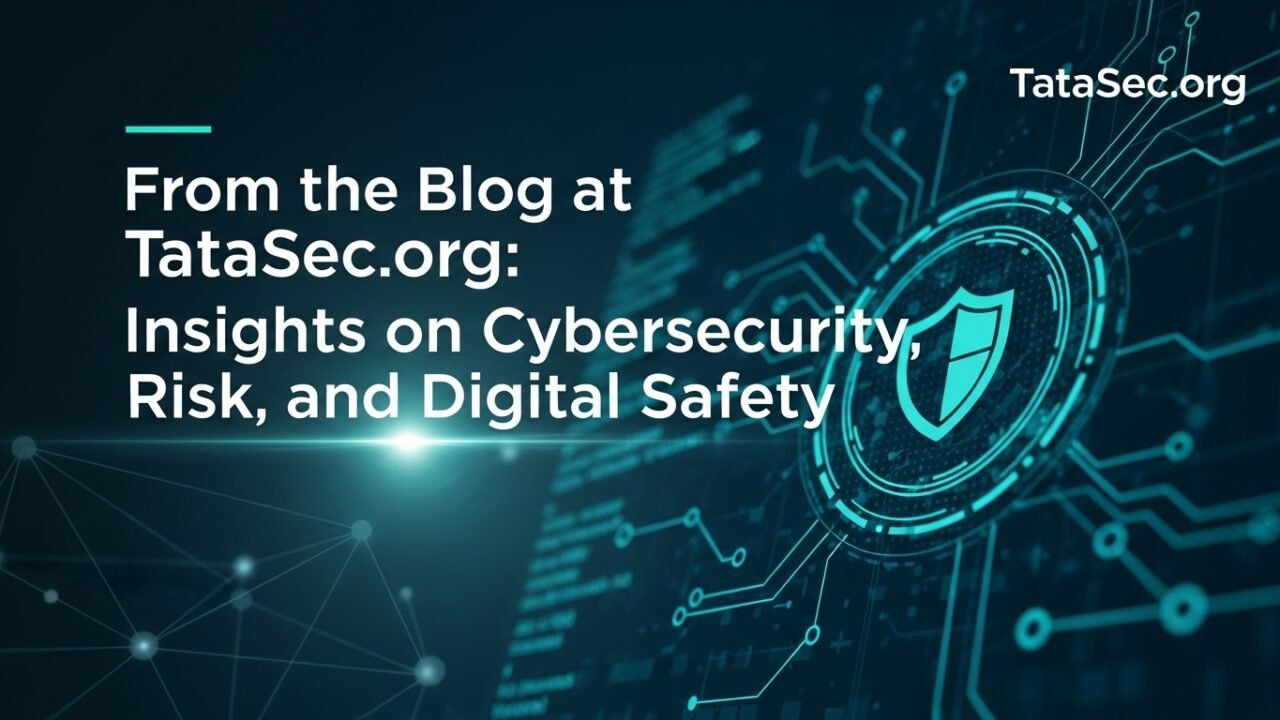 From the Blog at TataSec.org: Insights on Cybersecurity, Risk, and Digital Safety